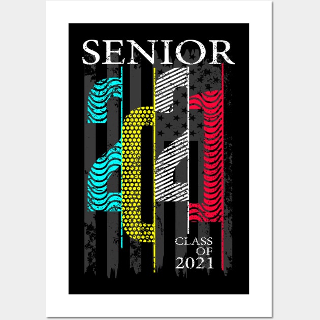 Senior 2021 Graduation Class of 21 Wall Art by printjobz